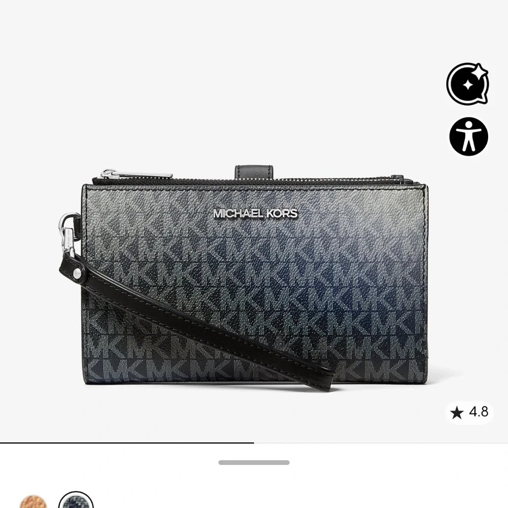 MICHAEL KORS Jet Set Lg Ombré Signature Logo Wristlet Phone Holder Wallet 
Black - Picture 10 of 16